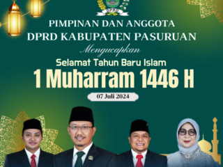 Pimpinan dan Anggota DPRD Kabupaten Pasuruan Mengucapkan Selamat Tahun Baru Tahun Baru Islam 1 Muharram 1446 H/2024 M